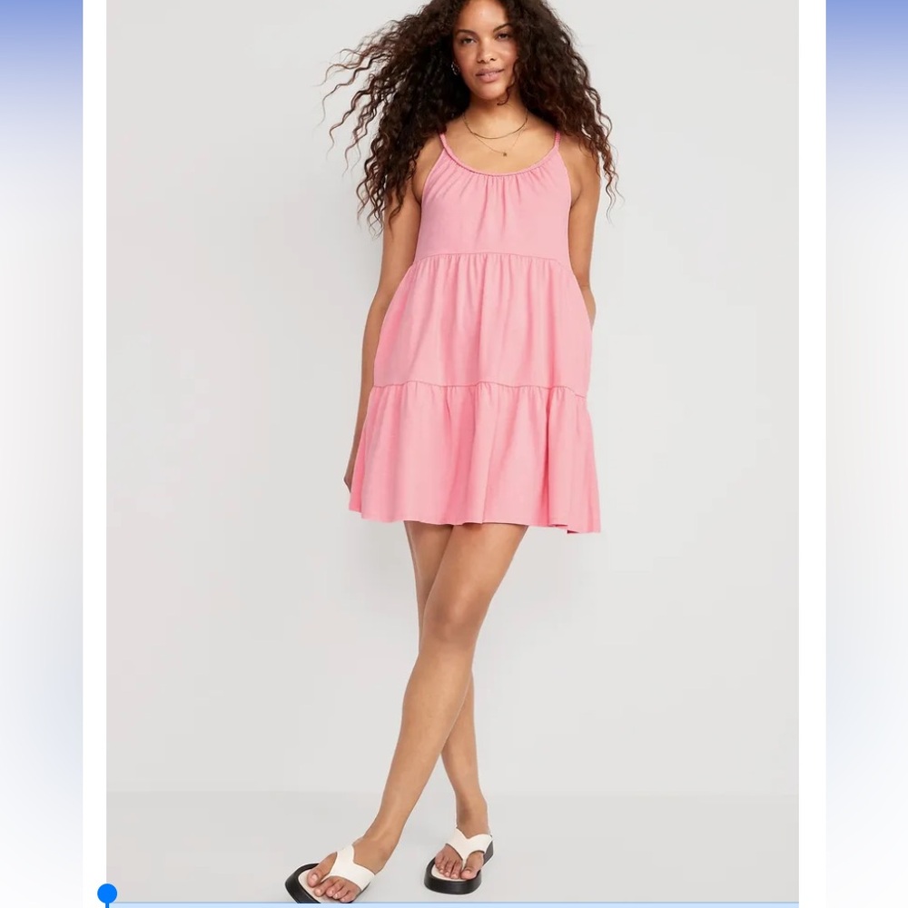 Old Navy Braided-Strap Tiered Mini Swing Dress for Women